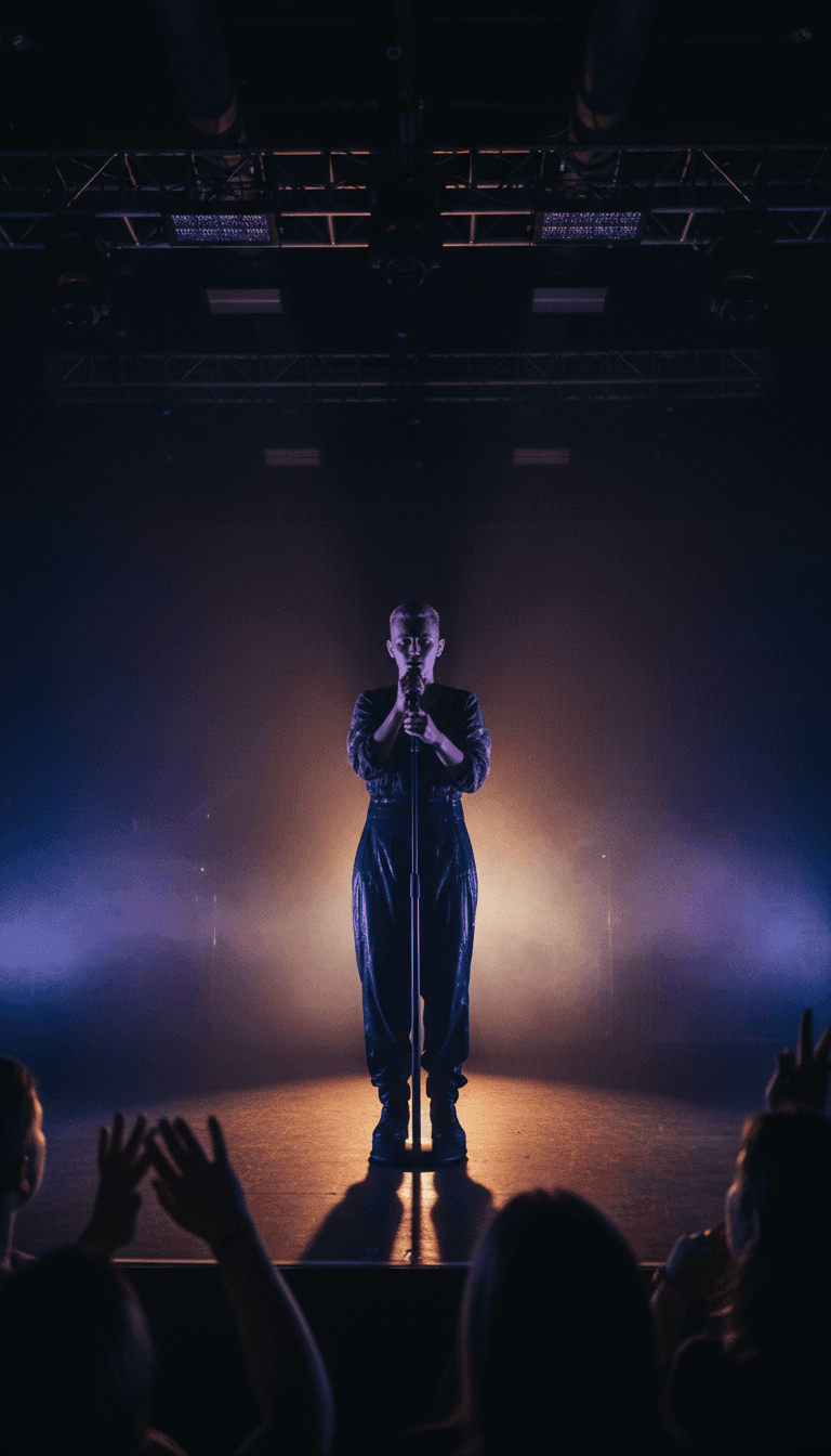 Artist performing live on stage