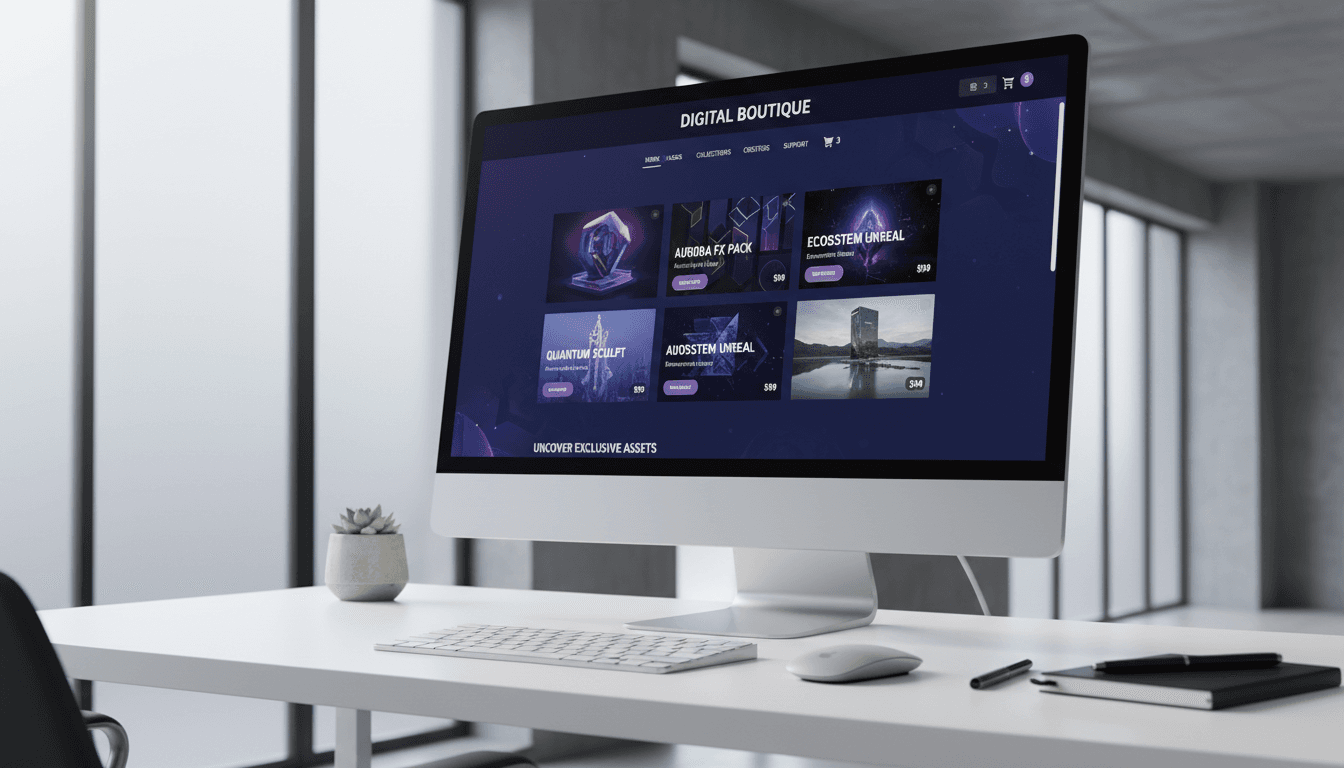 Digital storefront displaying music products